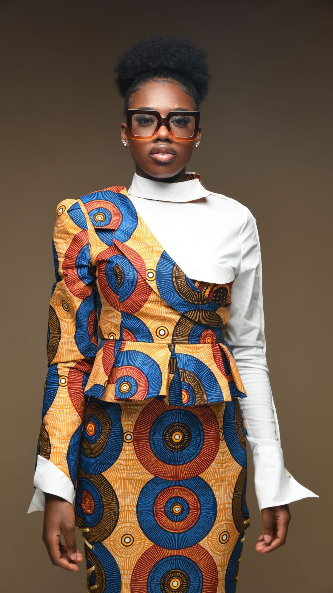 INFINITY Déjà Caramel Ankara One Sleeved Lined Jacket