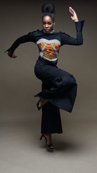Thumbnail for SUNRAY Alora Black Wide Leg Palazzo Trousers