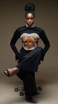 Thumbnail for SUNRAY Alora Black Wide Leg Palazzo Trousers