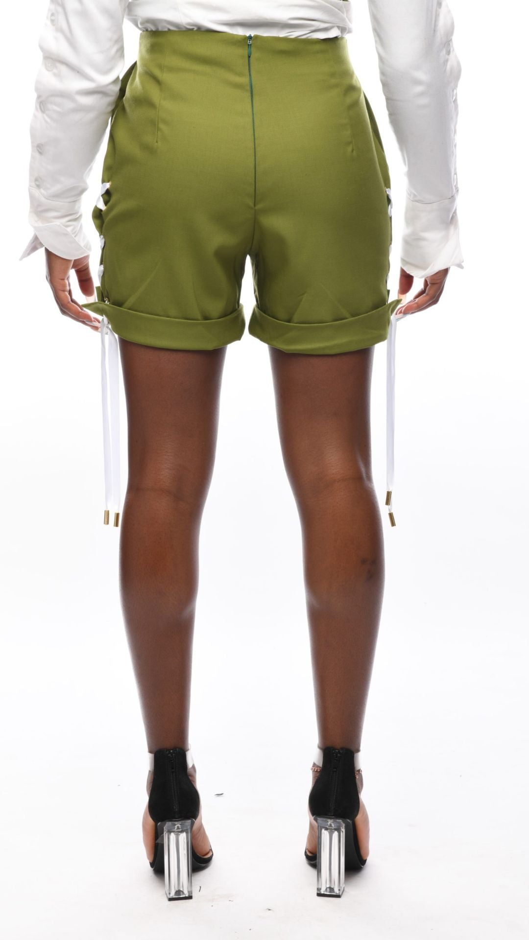 SERENITY Camille Olive Side Laced Shorts